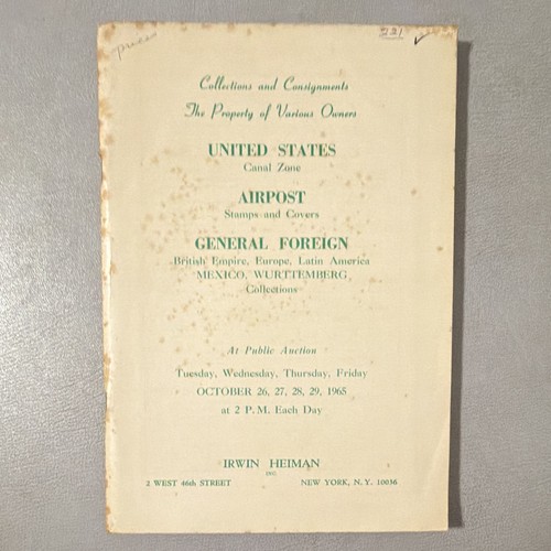 Irwin heiman 221st auction - irwin,